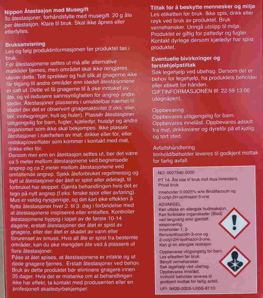 Nippon åtestasjon 2pk. for mus - Bilde 3