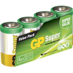 Batteri LR20/D 4pk. Alkaline GP Super