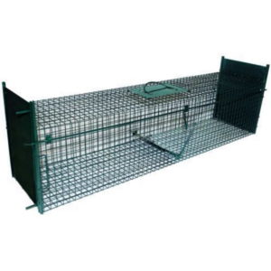 Fangstbur m/fallem-2 ing. 103cm. for levende fangst av mår, mink, rotter, smådyr